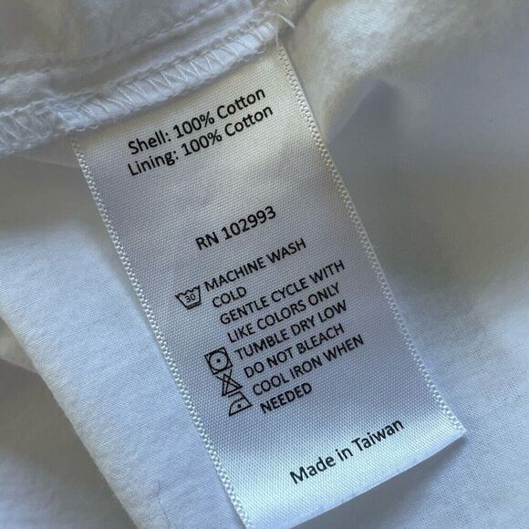 PETER SOM Tiered Dress Womens 4 White Tie Strap V-Neck Sleeveless A-Line Cotton - Picture 12 of 12